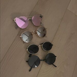 Sunglasses Set (4) - Pink, Gold, Black